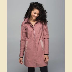 WORN ONCE! Lululemon Rain On Jacket, Water and Rain Resistant, Dark Berry, Sz 4